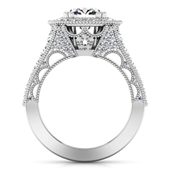 Halo Engagement Ring Angeline 14K White Gold