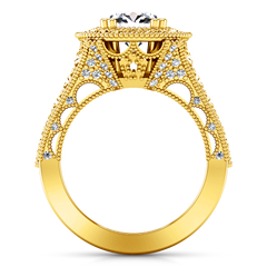 Halo Engagement Ring Angeline 14K Yellow Gold