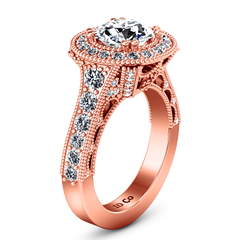 Halo Engagement Ring Angeline 14K Rose Gold