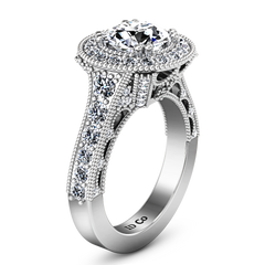 Halo Engagement Ring Angeline 14K White Gold