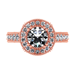 Halo Engagement Ring Angeline 14K Rose Gold