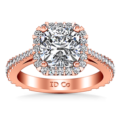 Halo Cushion Cut Engagement Ring Adalyn 14K Rose Gold