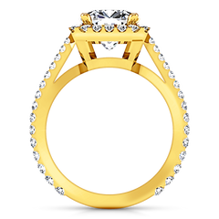 Halo Cushion Cut Engagement Ring Adalyn 14K Yellow Gold