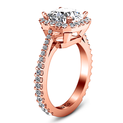 Halo Cushion Cut Engagement Ring Adalyn 14K Rose Gold