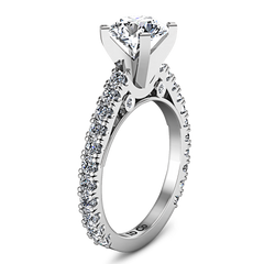 Pave Engagement Ring Eden 14K White Gold