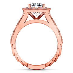 Halo Cushion Cut Engagement Ring Geneve 14K Rose Gold