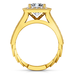 Halo Cushion Cut Engagement Ring Geneve 14K Yellow Gold