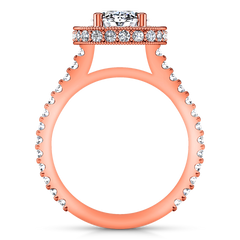 Halo Oval Engagement Ring Camille 14K Rose Gold