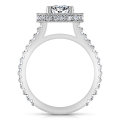Halo Oval Engagement Ring Camille 14K White Gold