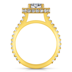 Halo Oval Engagement Ring Camille 14K Yellow Gold