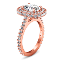 Halo Oval Engagement Ring Camille 14K Rose Gold