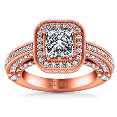Halo Cushion Cut Engagement Ring Leilani 14K Rose Gold