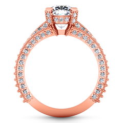 Pave Cushion Cut Engagement Ring Zahra 14K Rose Gold