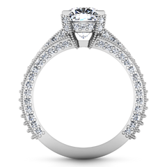 Pave Cushion Cut Engagement Ring Zahra 14K White Gold