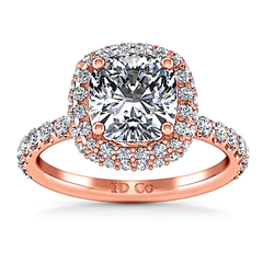 Halo Cushion Cut Engagement Ring Kristine 14K Rose Gold