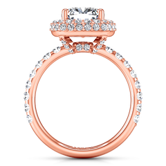 Halo Cushion Cut Engagement Ring Kristine 14K Rose Gold