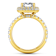 Halo Cushion Cut Engagement Ring Kristine 14K Yellow Gold