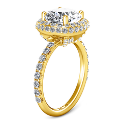 Halo Cushion Cut Engagement Ring Kristine 14K Yellow Gold