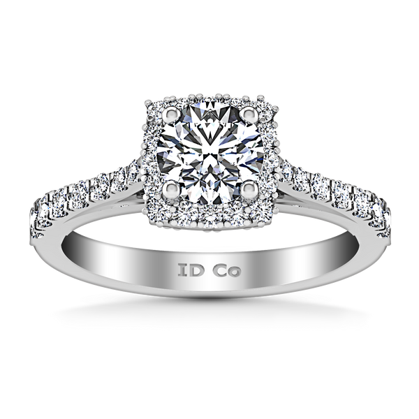 Halo Engagement Ring Mallory 14K White Gold