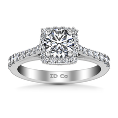 Halo Engagement Ring Mallory 14K White Gold