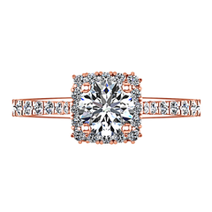 Halo Engagement Ring Mallory 14K Rose Gold