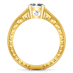 Pave Cushion Cut Engagement Ring Primrose 14K Yellow Gold