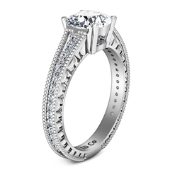 Pave Cushion Cut Engagement Ring Primrose 14K White Gold