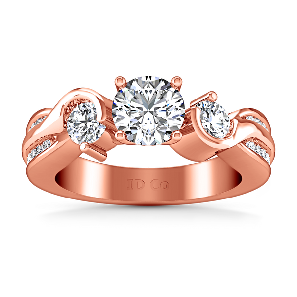 Three Stone Engagement Ring Cosette 14K Rose Gold