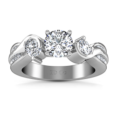 Three Stone Engagement Ring Cosette 14K White Gold