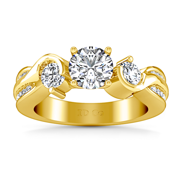 Three Stone Engagement Ring Cosette 14K Yellow Gold