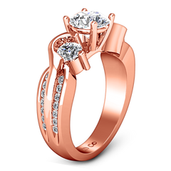 Three Stone Engagement Ring Cosette 14K Rose Gold