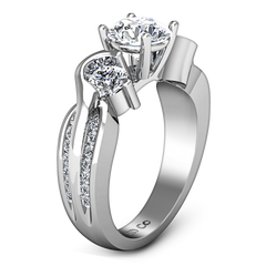 Three Stone Engagement Ring Cosette 14K White Gold