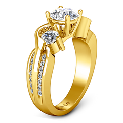 Three Stone Engagement Ring Cosette 14K Yellow Gold