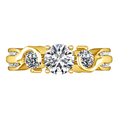 Three Stone Engagement Ring Cosette 14K Yellow Gold