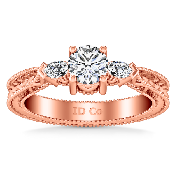 Three Stone Engagement Ring Haven 14K Rose Gold