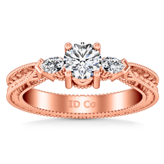 Three Stone Engagement Ring Haven 14K Rose Gold