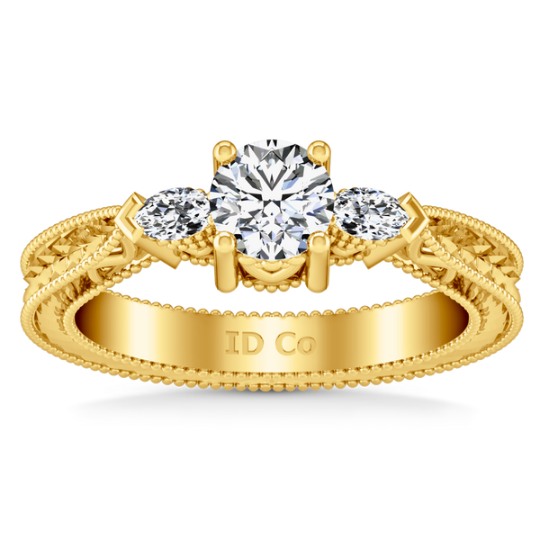 Three Stone Engagement Ring Haven 14K Yellow Gold
