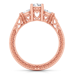 Three Stone Engagement Ring Haven 14K Rose Gold