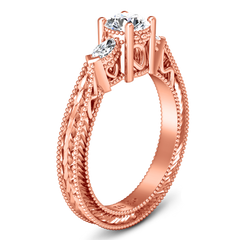 Three Stone Engagement Ring Haven 14K Rose Gold