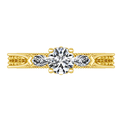 Three Stone Engagement Ring Haven 14K Yellow Gold