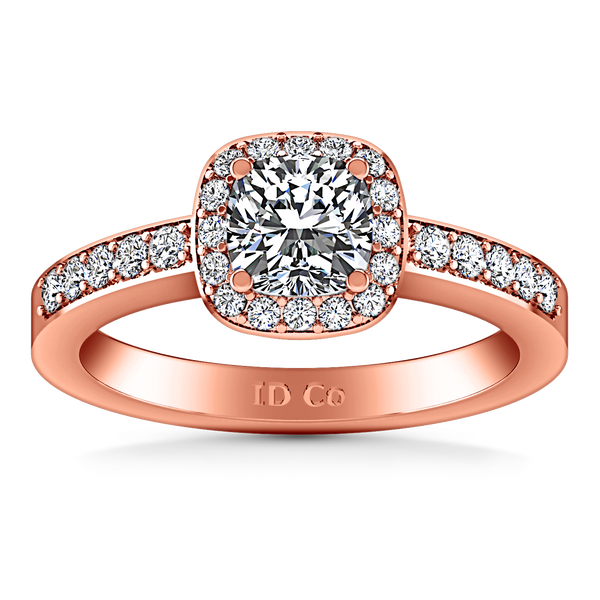Halo Engagement Ring Eve 14K Rose Gold