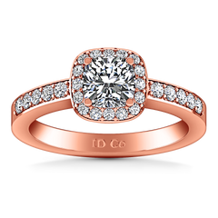 Halo Engagement Ring Eve 14K Rose Gold