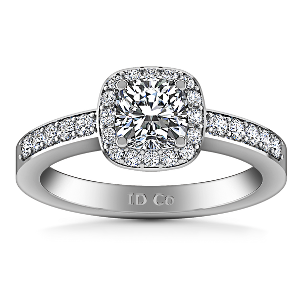 Halo Engagement Ring Eve 14K White Gold