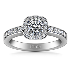 Halo Engagement Ring Eve 14K White Gold