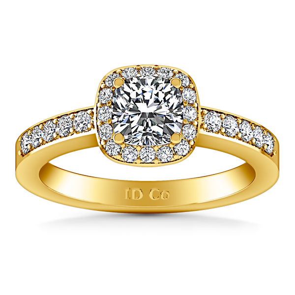 Halo Engagement Ring Eve 14K Yellow Gold