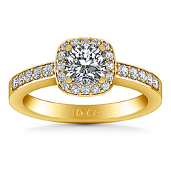 Halo Engagement Ring Eve 14K Yellow Gold