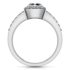 Halo Engagement Ring Eve 14K White Gold