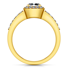 Halo Engagement Ring Eve 14K Yellow Gold