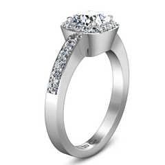 Halo Engagement Ring Eve 14K White Gold