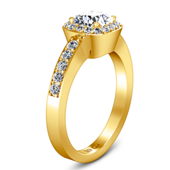 Halo Engagement Ring Eve 14K Yellow Gold